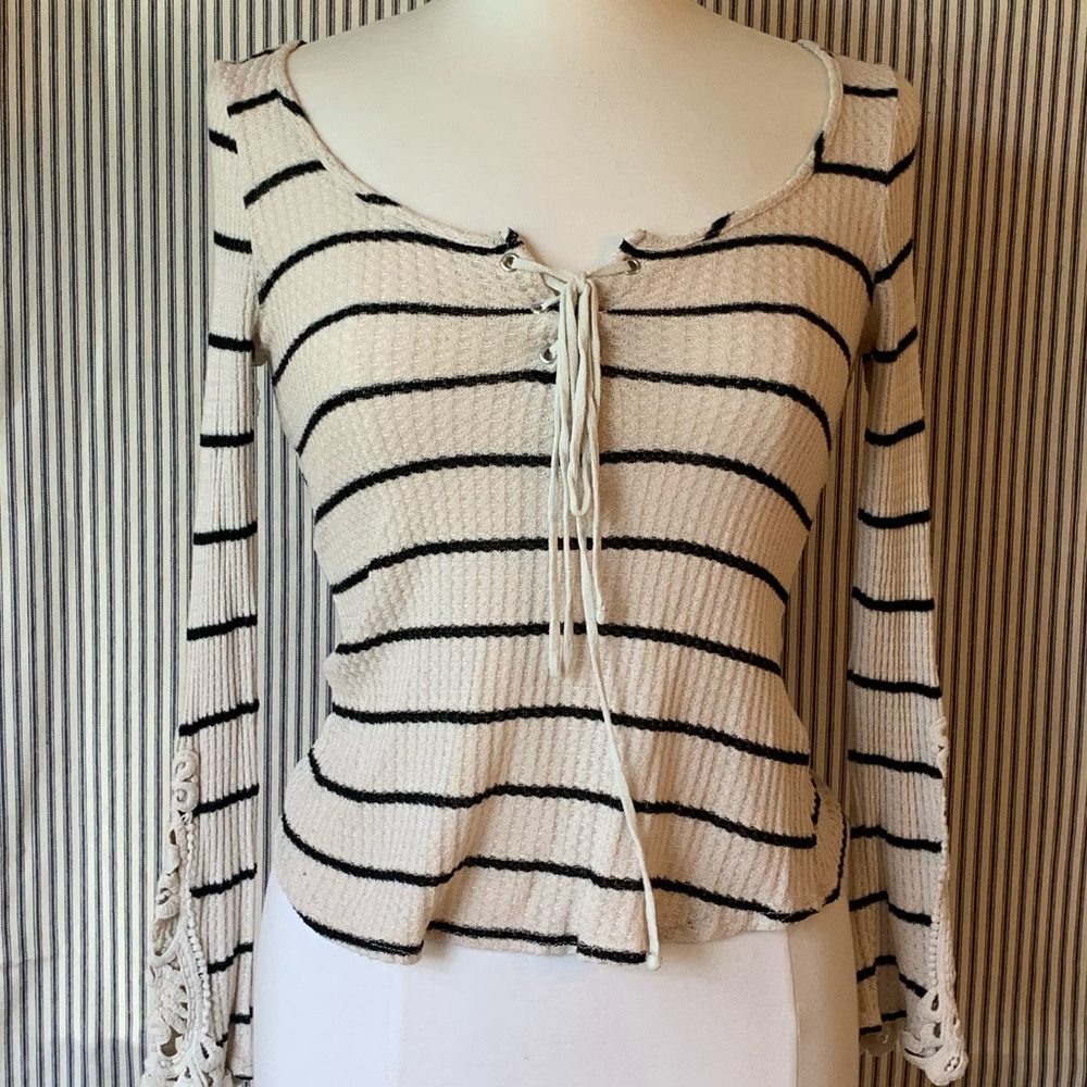 Lace-up Long Sleeve Shirt